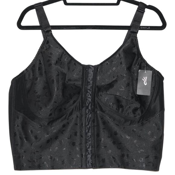 Elila 5415 Jacquard Soft-cup Front Hook Longline Bra Corset 50B  NWT - Picture 3 of 5